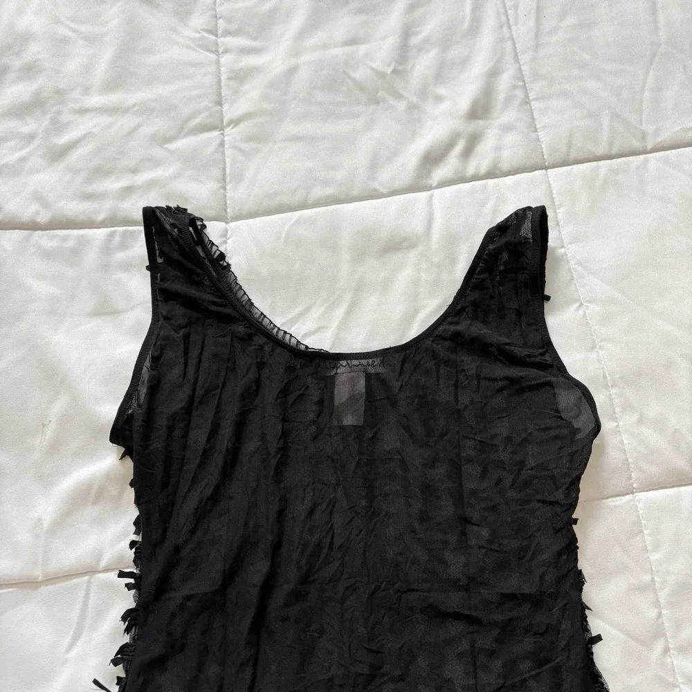 Vintage 90s Black Body Suit Womens 1X Bows Lingerie Vampire Goth Burlesque‎ Y2K
